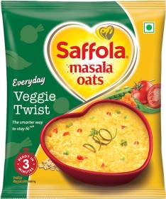 Saffola Masala Oats, Tasty Evening Snack, Veggie Twist, Pouch