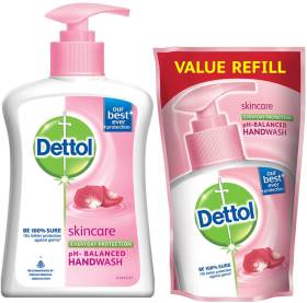 Dettol Skin Care PH Balanced Hand Wash Pump + Refill