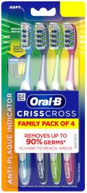 Oral-B Criss Cross - Family pack of 4 toothbrushes Soft Toothbrush