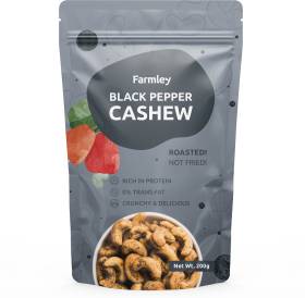 Farmley Roasted & Flavored - Black Pepper Jar, Crunchy & Healthy Cashews