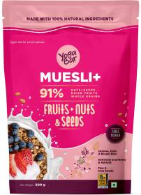 Yogabar Fruit & Nut Muesli 500g, Super Save Pack, Wholegrain Breakfast, High Fiber Pouch