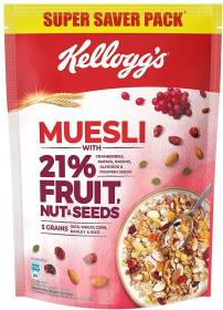 Kellogg's Muesli with 21% Fruit, Nut & Seeds Pouch
