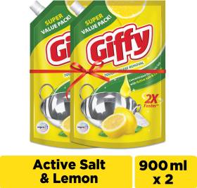 Giffy Lemon and Active Salt Dish Wash Utensil Cleaner, Tough Stain Removal Dish Cleaning Gel