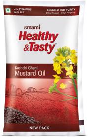 EMAMI Healthy & Tasty Kachchi Ghani Mustard Oil Pouch