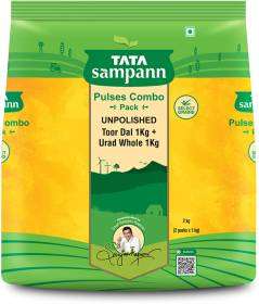 Tata Sampann Toor Dal 1 kg with Urad Dal 1 kg