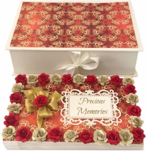 crack of dawn crafts precious memories handmade photo album-red and gold album(photo size supported: 4 x 6 inch)