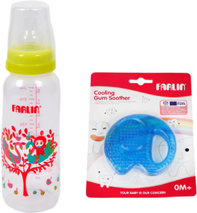 FARLIN Baby Feed Bottle Baby Toy Combo 240 cc Polyurethane