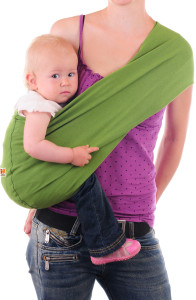 Baby side sling carrier outlet