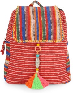 The House of Tara Vibrant Handloom Fabric 10 L Backpack