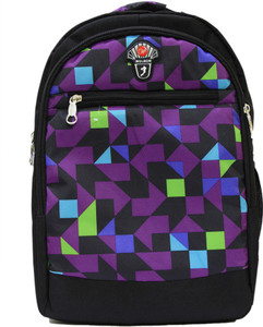 Ruff Black with Purple Printed 25 L Trolley Backpack