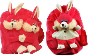 Pandora Kids School Bag - 2 Pack of Pink Single and Double Face Rabit 5 L Backpack