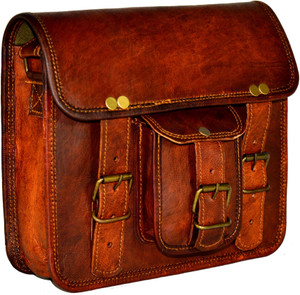 Adimani Girls Brown Genuine Leather Sling Bag