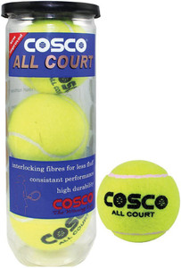 cosco all court tennis ball(pack of 3, green, yellow)