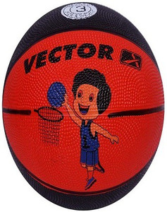Vector X BB-TOON-RED-BLACK Basketball - Size: 3