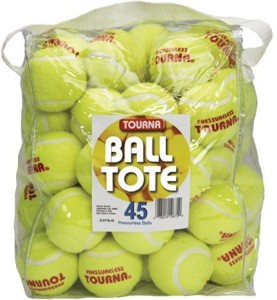 Tourna Pressureless Tennis Balls with Vinyl Tote Tennis Ball -   Size: 5