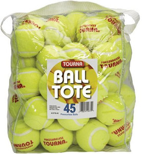 Tourna Pressureless Tennis Balls with Vinyl Tote Tennis Ball - Size: 5