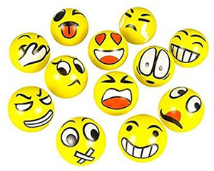 Evana Emoji Stress Balls - Stress Reliver Party Favors, Toy Balls, Party Toys (12 Pack) Foam Ball - Size: 4