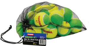 Tourna Low Compression Stage 1 Tennis Ball with Mesh Bag Tennis Ball - Size: 5