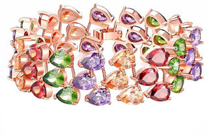 Jewels Galaxy Alloy Cubic Zirconia Rose Gold Charm Bracelet