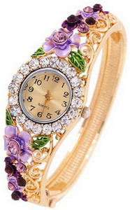 Jewels Galaxy Alloy Cubic Zirconia 24K Rose Gold Charm Bracelet