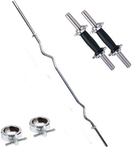 Krazy Fitness Gym Curl Combo With Locks Multi-training Bar