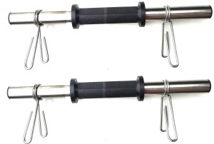 Protoner Imported Steel Rod 14 Inches with spring locks Weight Lifting Bar