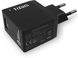 TIZUM 2.4A Single USB Quick Smart Travel Wall Charger ,Home Adaptor With Auto Detect Technology For iPhones,iPads, Smartphones, Tabs Mobile Charger