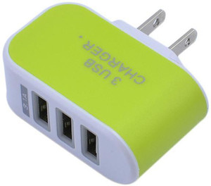 Ae Mobile Accessorize 3 USB port Wall Adapter GREEN Mobile Charger