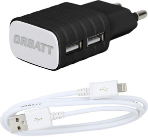 Orbatt Black CHARGER2- White iPhone USB1 Mobile Charger