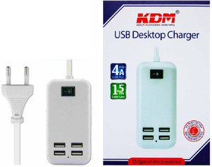KDM Desktop 4 In 1 ( 4.0 AMP ) USB Mobile Charger
