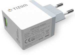 TIZUM 2.4A Single USB Quick Smart Travel Wall Charger ,Home Adaptor With Auto Detect Technology For iPhones,iPads, Smartphones, Tabs Mobile Charger