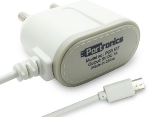 Portronics 1A/5V Adapter with Micro USB Cable POR-537 Mobile Charger
