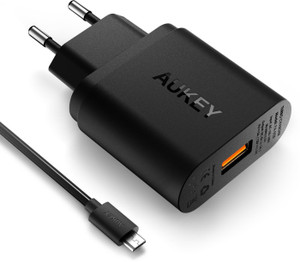 Aukey PA-U28 QC2.0 18W USB Turbo Wall Charger with 3.3ft Quick Charge USB Cable Mobile Charger