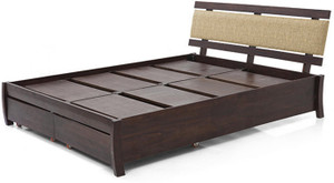 Dream Furniture Solid Wood King Bed With Storage