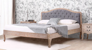 Urban Ladder Lyon Upholstered Solid Wood King Bed