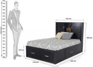 Dream Furniture Solid Wood Queen Bed With Storage