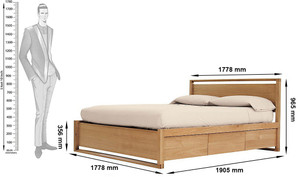 Dream Furniture Solid Wood King Bed With Storage