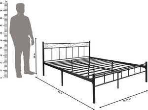 FurnitureKraft 4ft width Metal Queen Bed