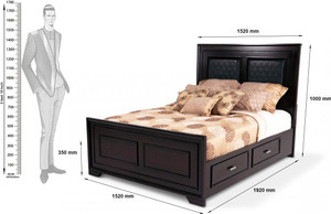 Dream Furniture Solid Wood Queen Bed With Storage