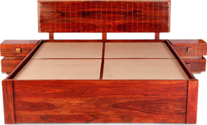 Evok Imperial Solid Wood Queen Bed With Storage