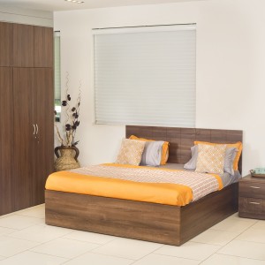Godrej Interio Viva Engineered Wood King Bed With Storagefinish Color Cincinnati Walnut