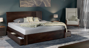 Urban Ladder Alaca Solid Wood King Bed With Storage