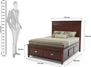 Dream Furniture Solid Wood King Bed With Storage