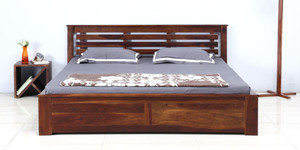 Amaani Furniture's Solid Wood Queen Bed With Storage
