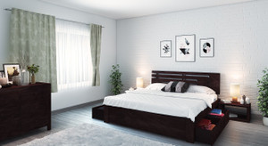 Urban Ladder Stockholm Solid Wood King Bed With Storage