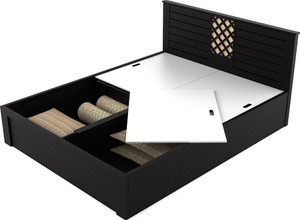 Spacewood Classic Engineered Wood Queen Bed With Storage