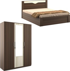 Spacewood Engineered Wood Bed Wardrobefinish Color Mol Acacia