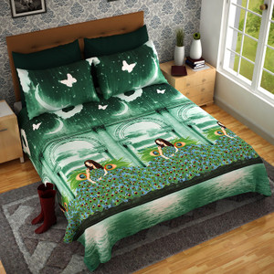 Dream Weaverz Cotton 3d Printed King Sized Double Bedsheet 1