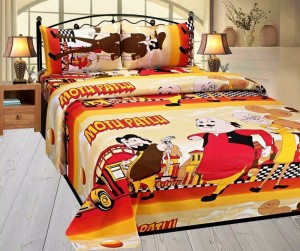 Beleza Furnishing Cotton Cartoon Double Bedsheet 1 Double Bed