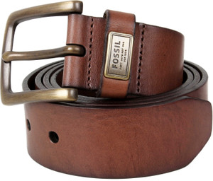 FOSSIL Men Casual Brown Genuine Leather Belt Brown Price in